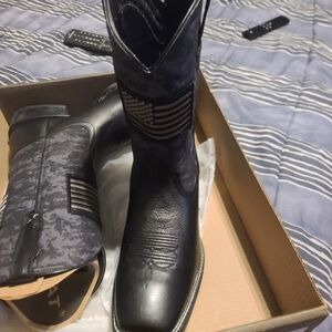 Ariat Patriot Men's Black Cowboy Boots, size 12.